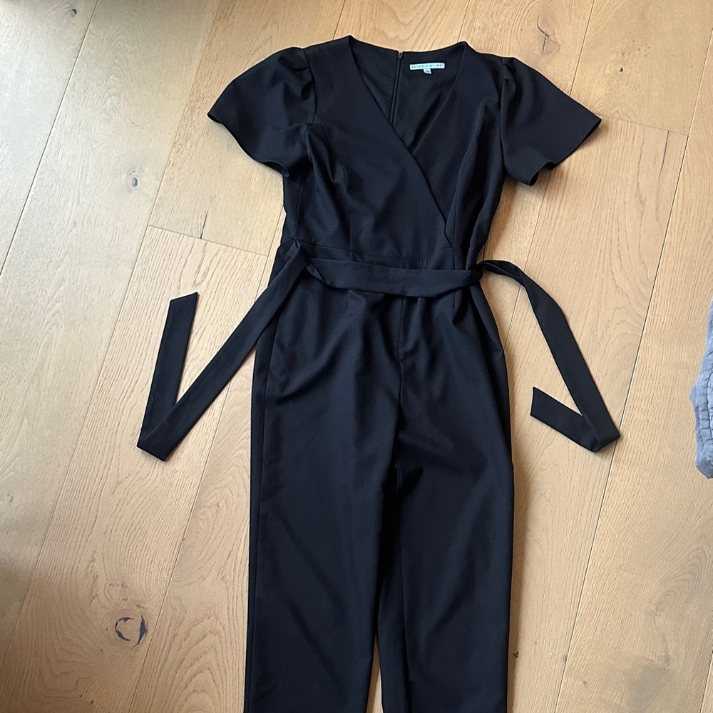 ANTONIO MELANI Elegant Black Tie-Waist Jumpsuit